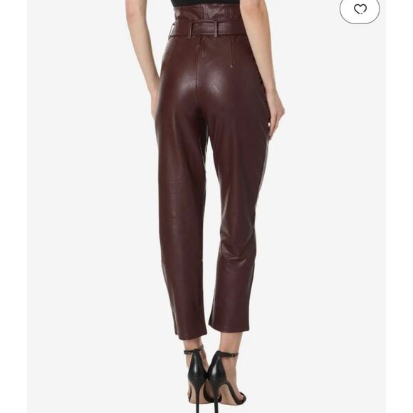 Commando Faux Leather Pants- Paperbag Pants in Oxblood- Size XS - Picture 2 of 15